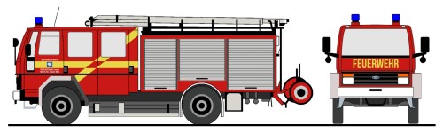 Loewe 4059 - H0 - Ford Cargo 1320 - LF16 Werksfeuerwehr KS Gleitlager